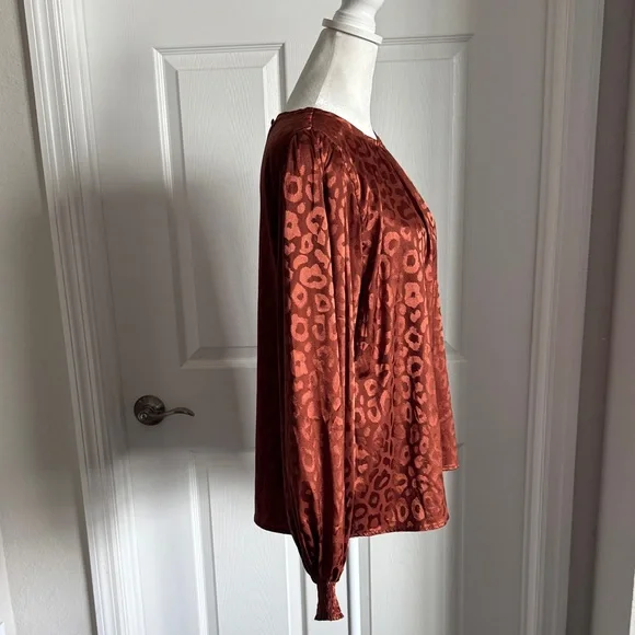 Jealous Tomato Rust Animal Print Blouse - Picture 5 of 14